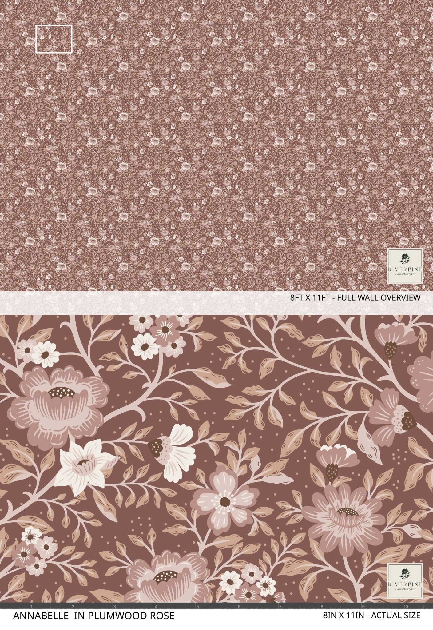Annabelle Wallpaper in Plumwood Rose