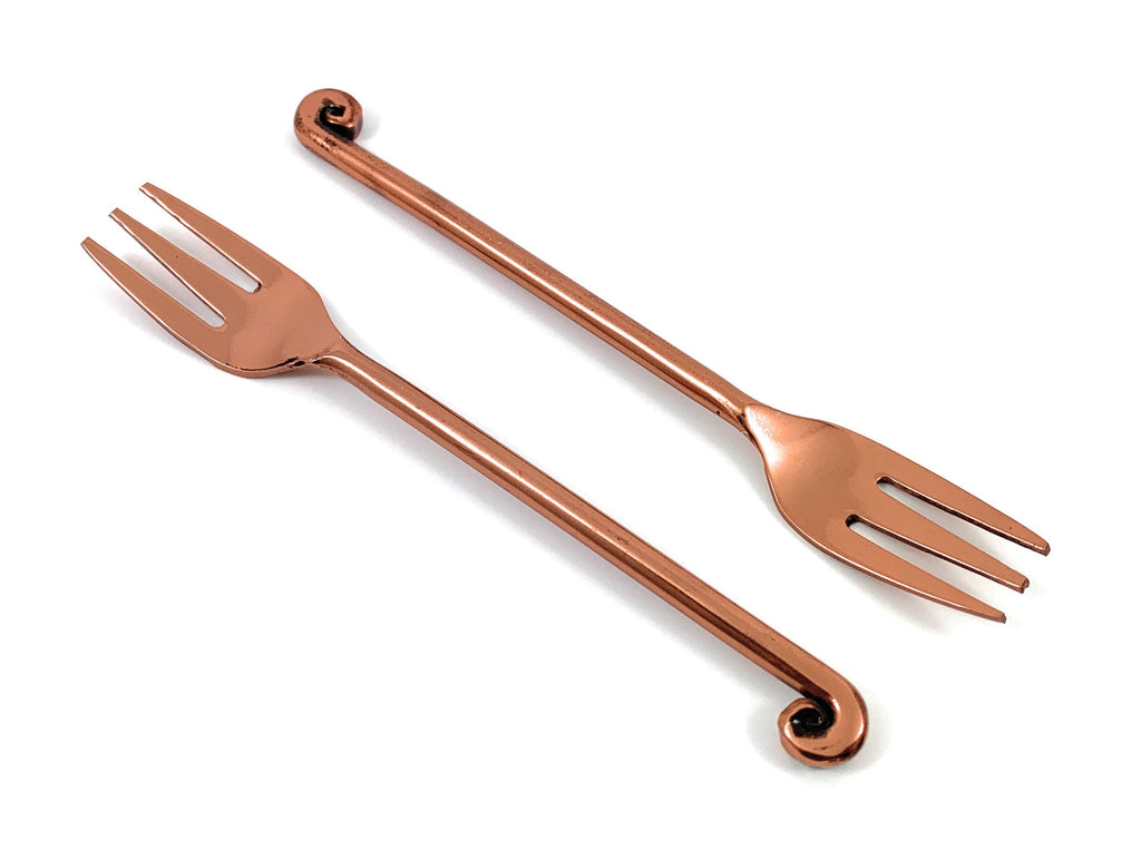 Vibhsa Copper Finish Appetizer Forks Set of 6 Vibhsa