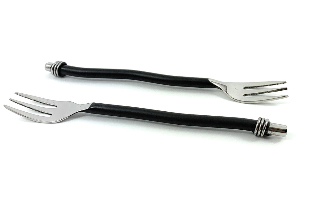 Cocktail Forks Set of 6 (Black Twisted Handle) Vibhsa