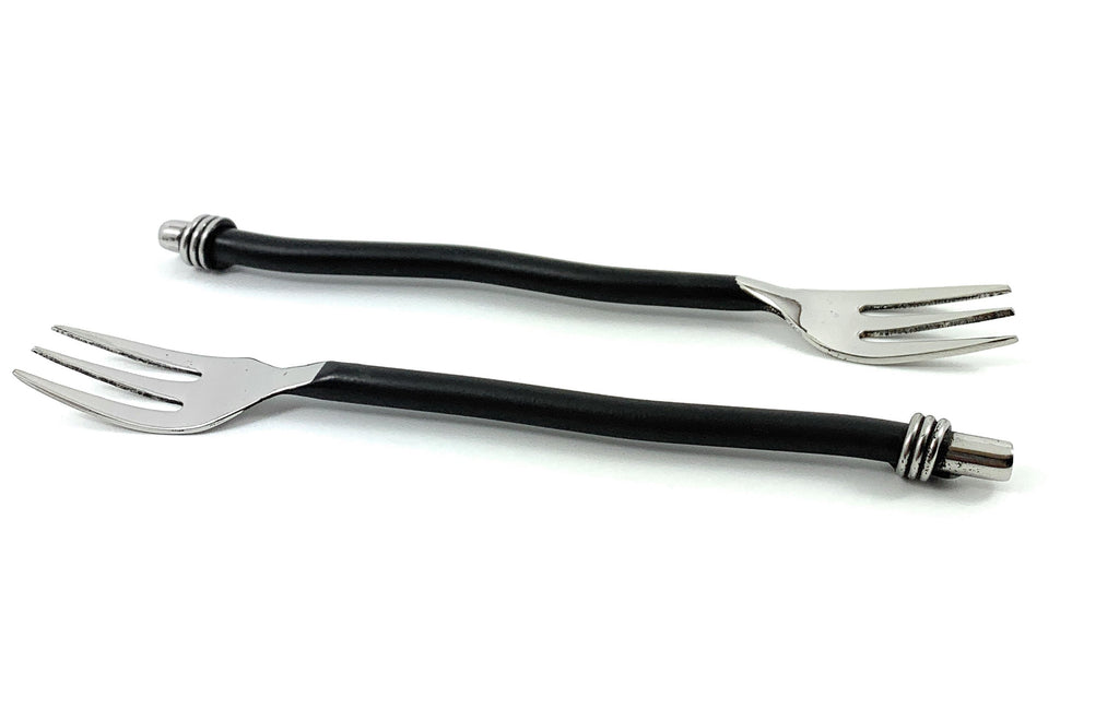 Cocktail Forks Set of 6 (Black Twisted Handle) Vibhsa
