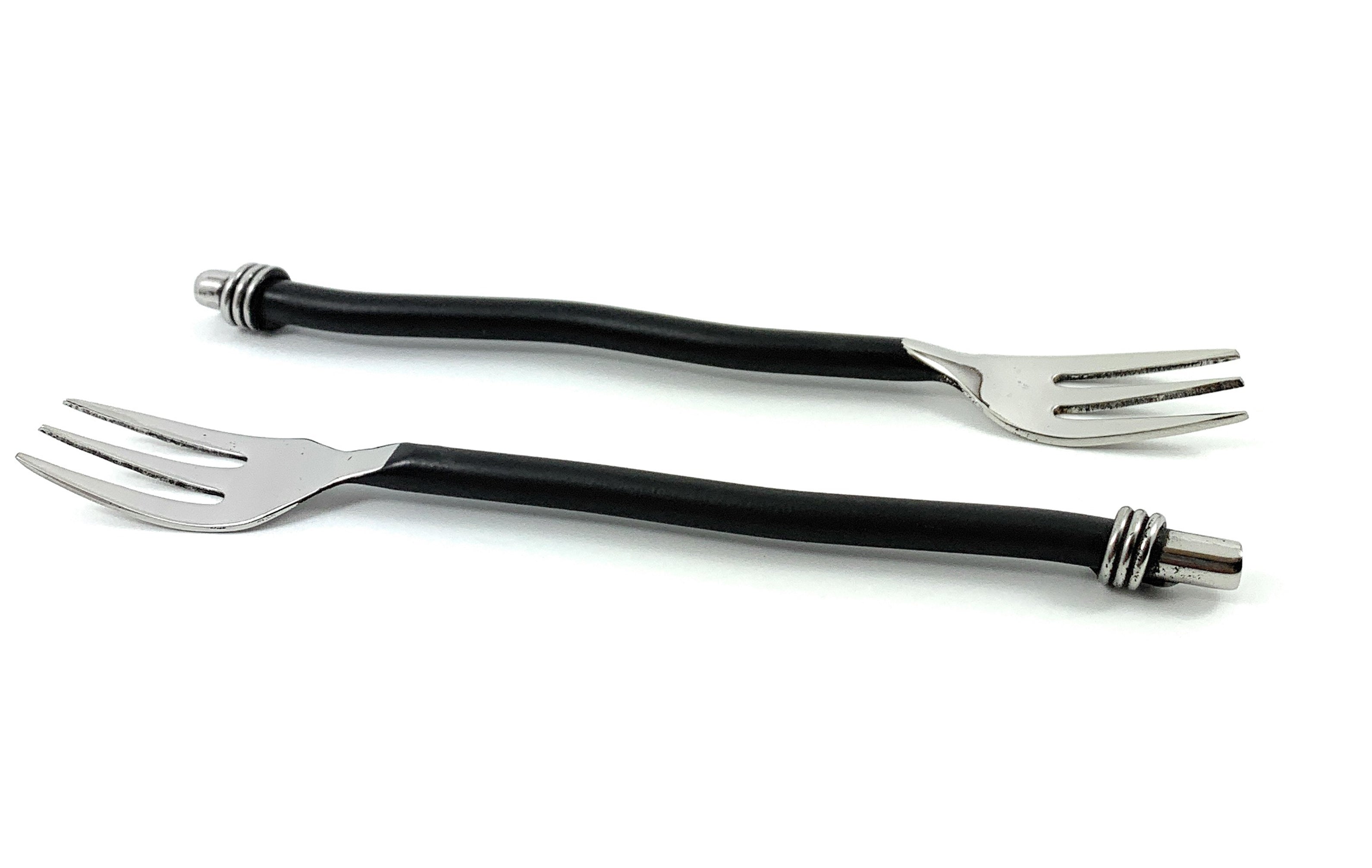 Cocktail Forks Set of 6 (Black Twisted Handle) Vibhsa