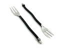 Cocktail Forks Set of 6 (Black Twisted Handle) Vibhsa