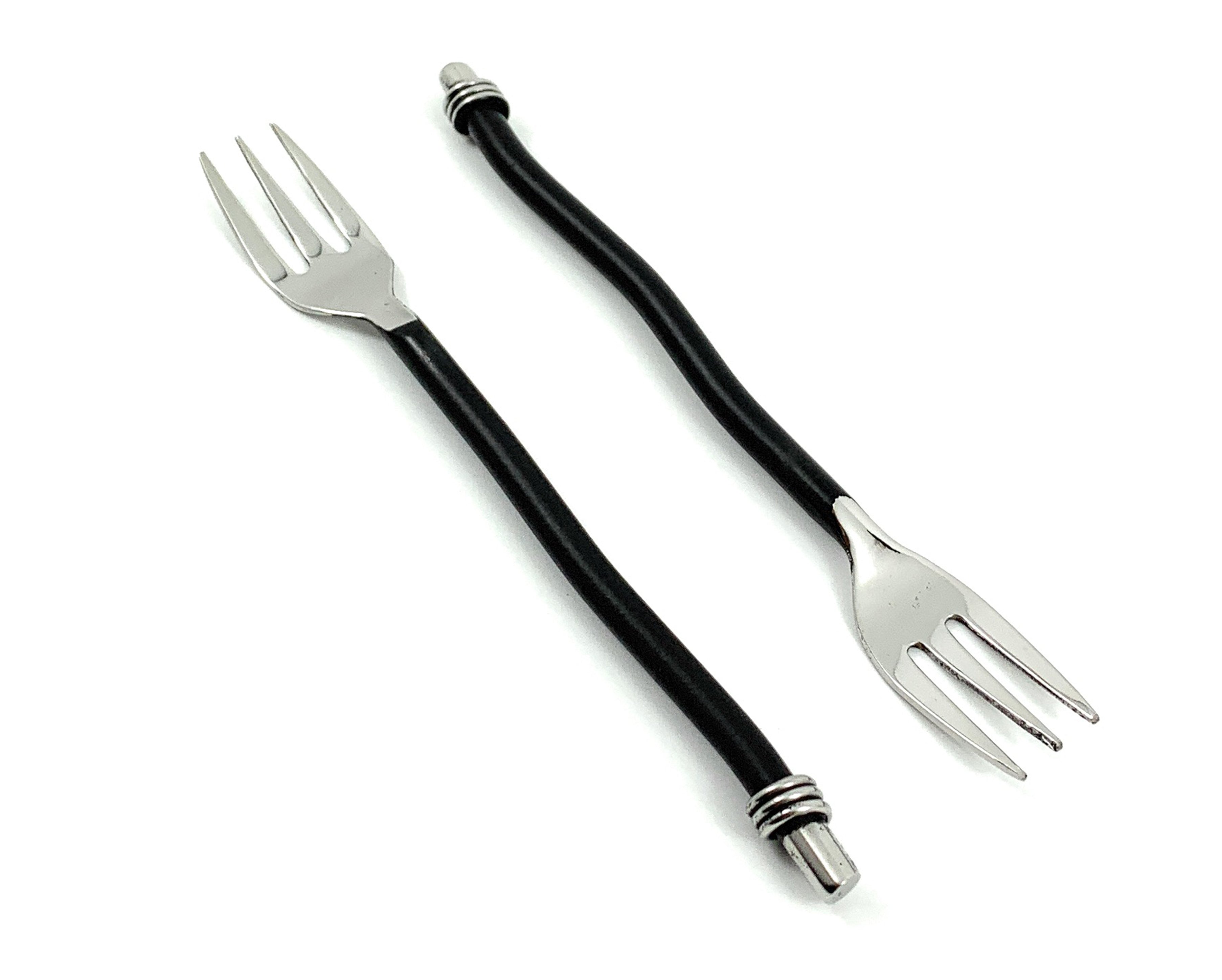 Cocktail Forks Set of 6 (Black Twisted Handle) Vibhsa