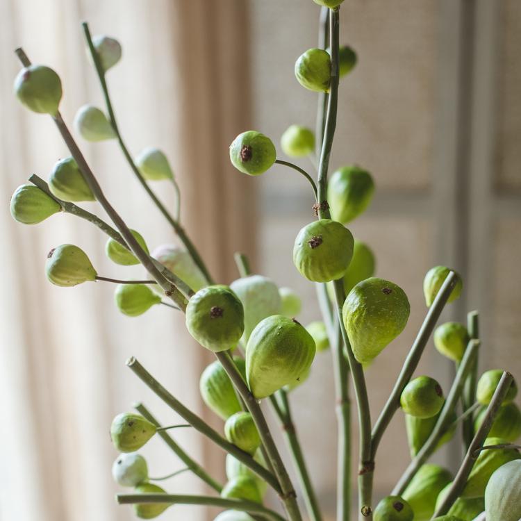 Artificial Fig Fruit Stem 30" Tall Silk Branch