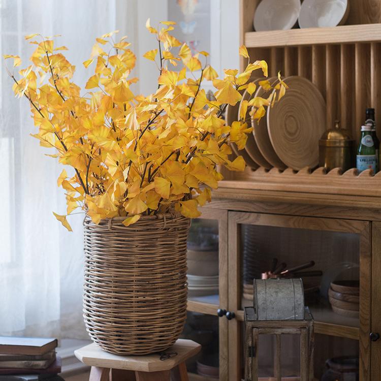 Artificial Ginkgo Stem in Yellow 37" Tall Faux