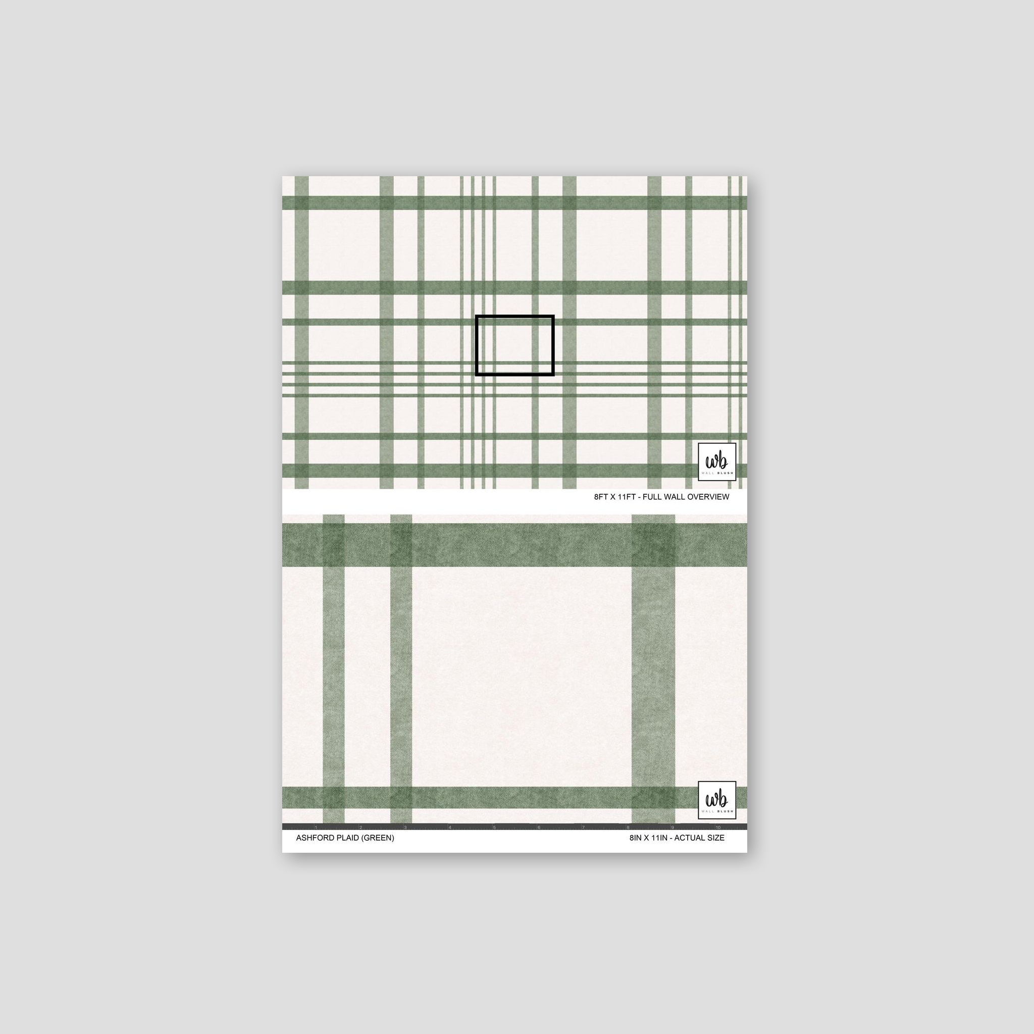 Ashford Plaid (Green) Wallpaper WALL BLUSH