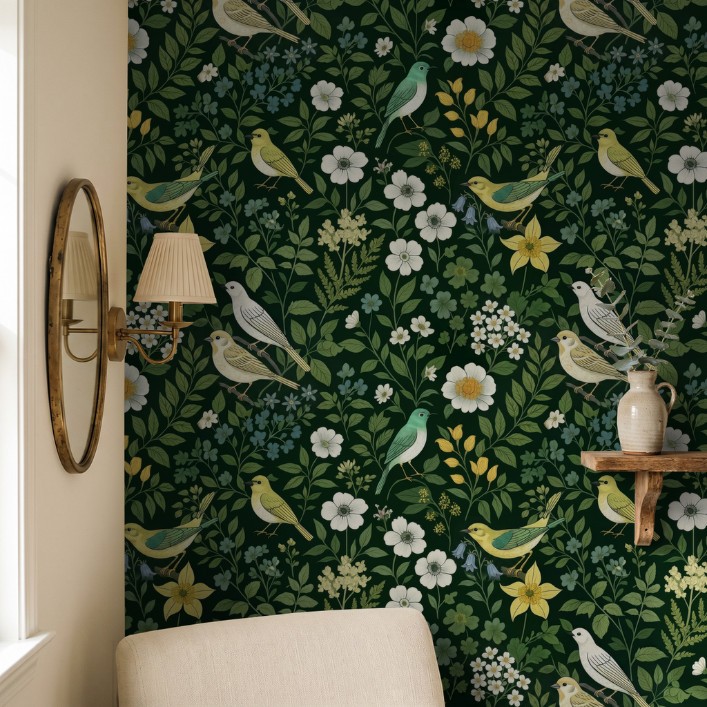 Aviary Wallpaper WALL BLUSH