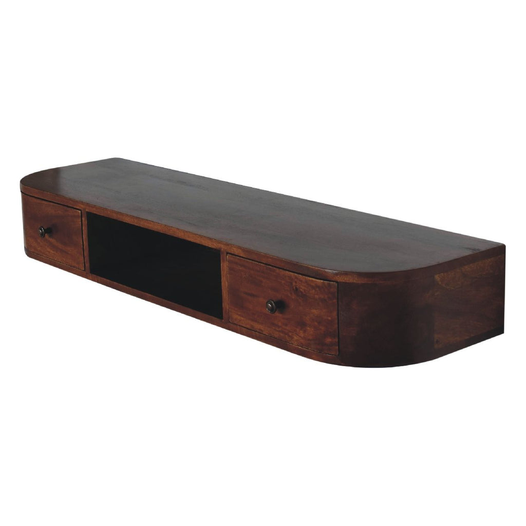 Lunar - 2 Drawer Floating Console - Chestnut Unique Piece Furniture