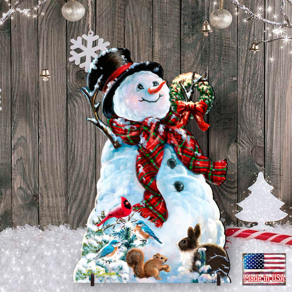 An Old-Fashioned Christmas Outdoor Yard Sign by D Gelsinger Featuring Santa and Snowman Decor - 8461024F-1563 G.DeBrekht