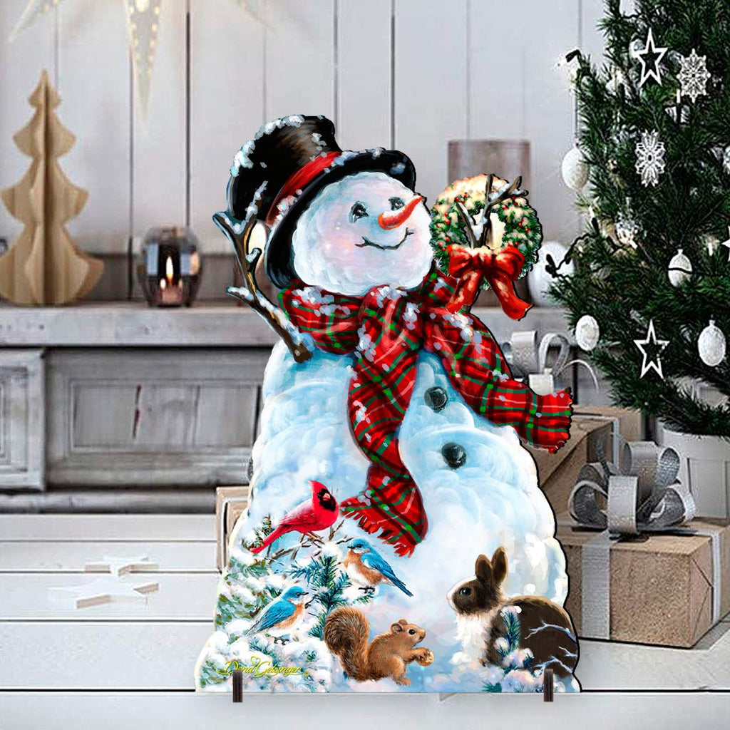 An Old-Fashioned Christmas Outdoor Yard Sign by D Gelsinger Featuring Santa and Snowman Decor - 8461024F-1563 G.DeBrekht