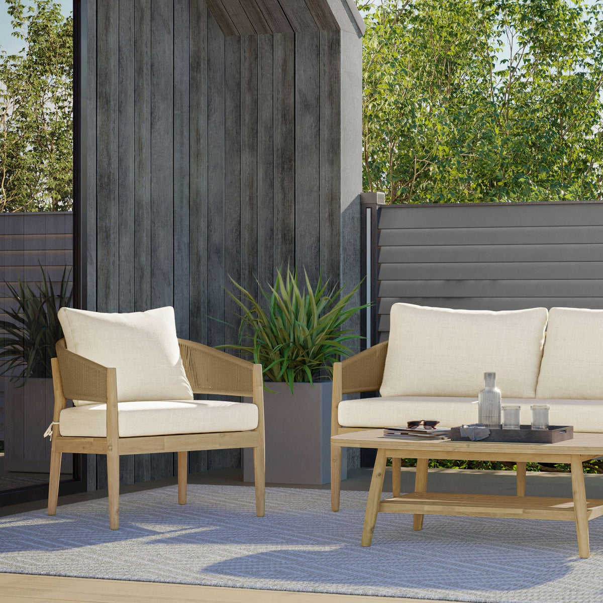 Bayshore - Outdoor Conversation Chair (Set of 2) - Natural Unique Piece Furniture