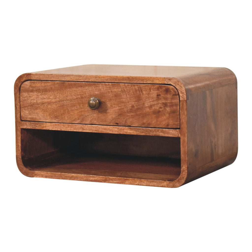 Curve Upper Slot Floating Nightstand Unique Piece Furniture