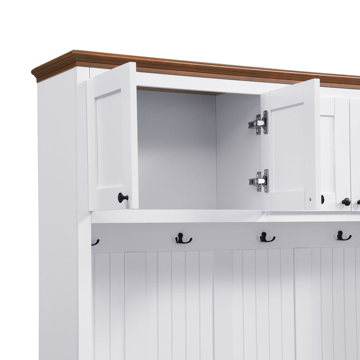 Entryway Hall Tree With Storage Bench, Coat Rack Shoe Bench With Cabinets Unique Piece Furniture