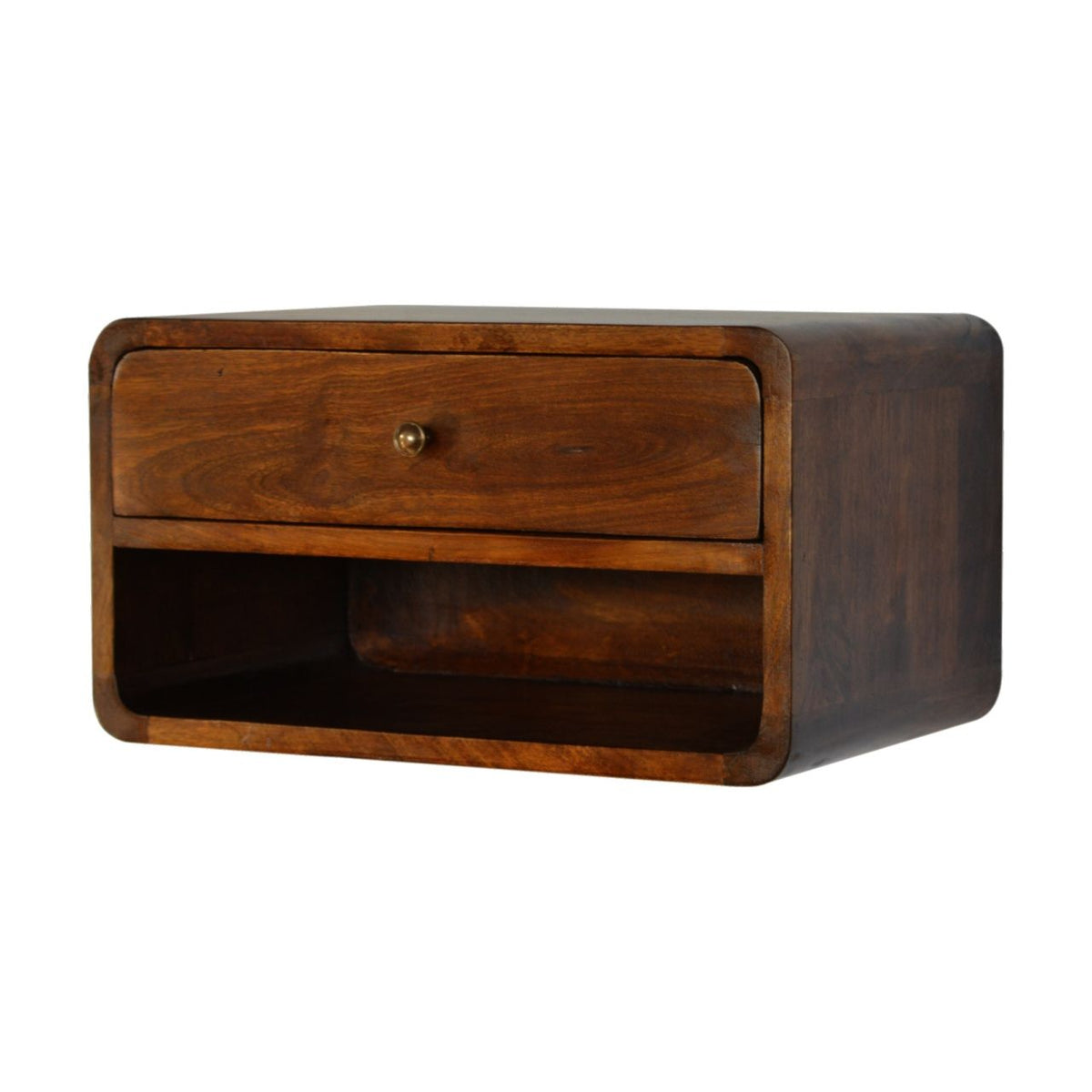 Curve Upper Slot Floating Nightstand Unique Piece Furniture