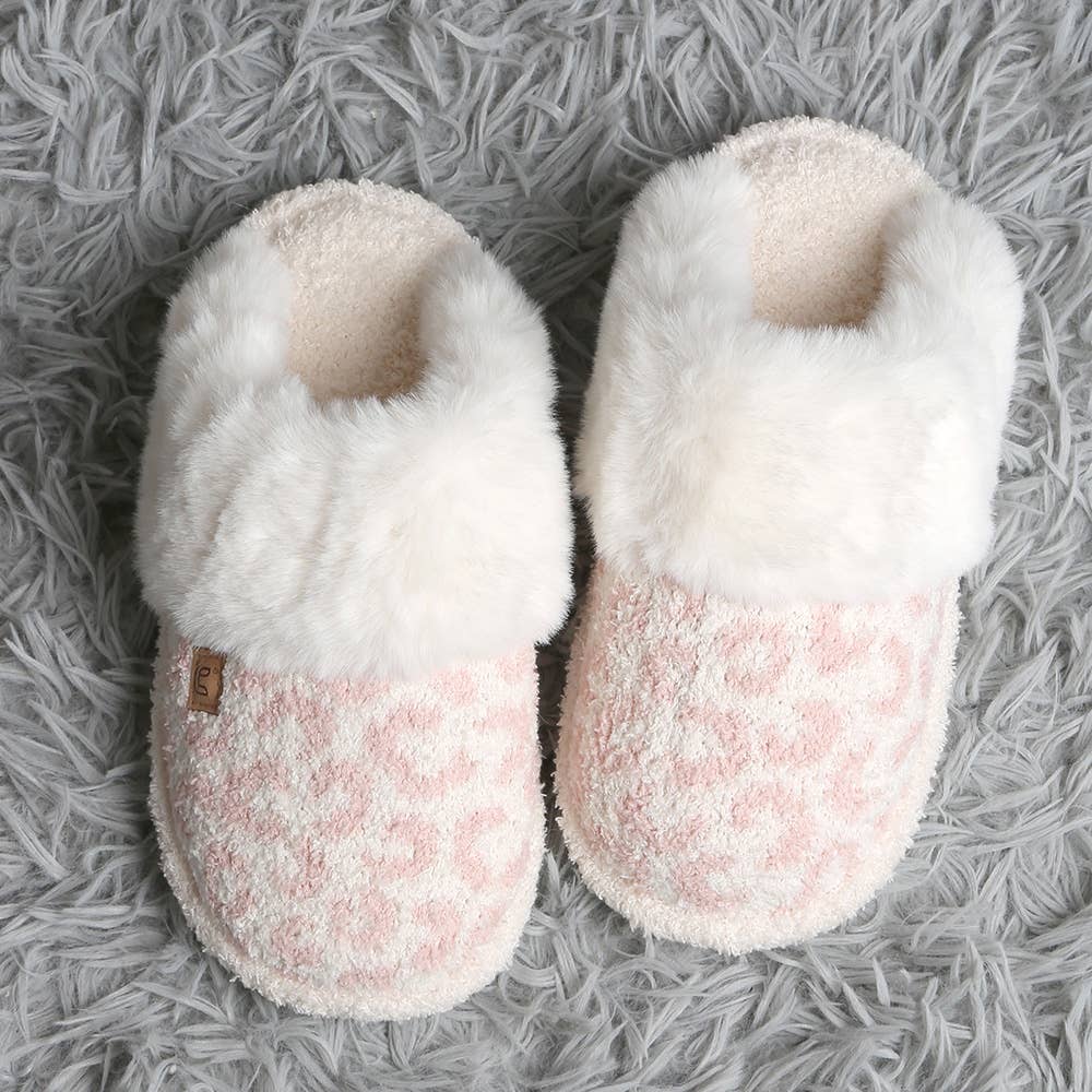 Leopard Faux Fur Soft Indoor Slippers Shop Fête