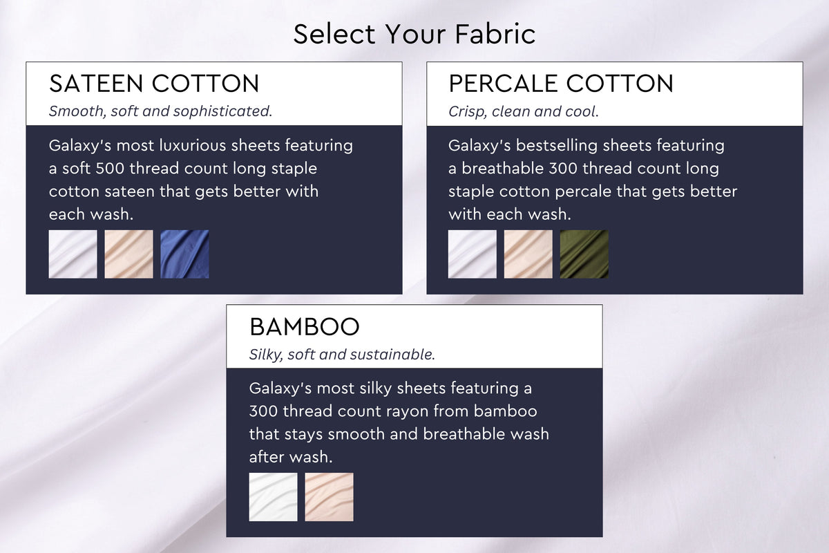 Smooth Sateen Cotton Bed Sheets Moon Pod
