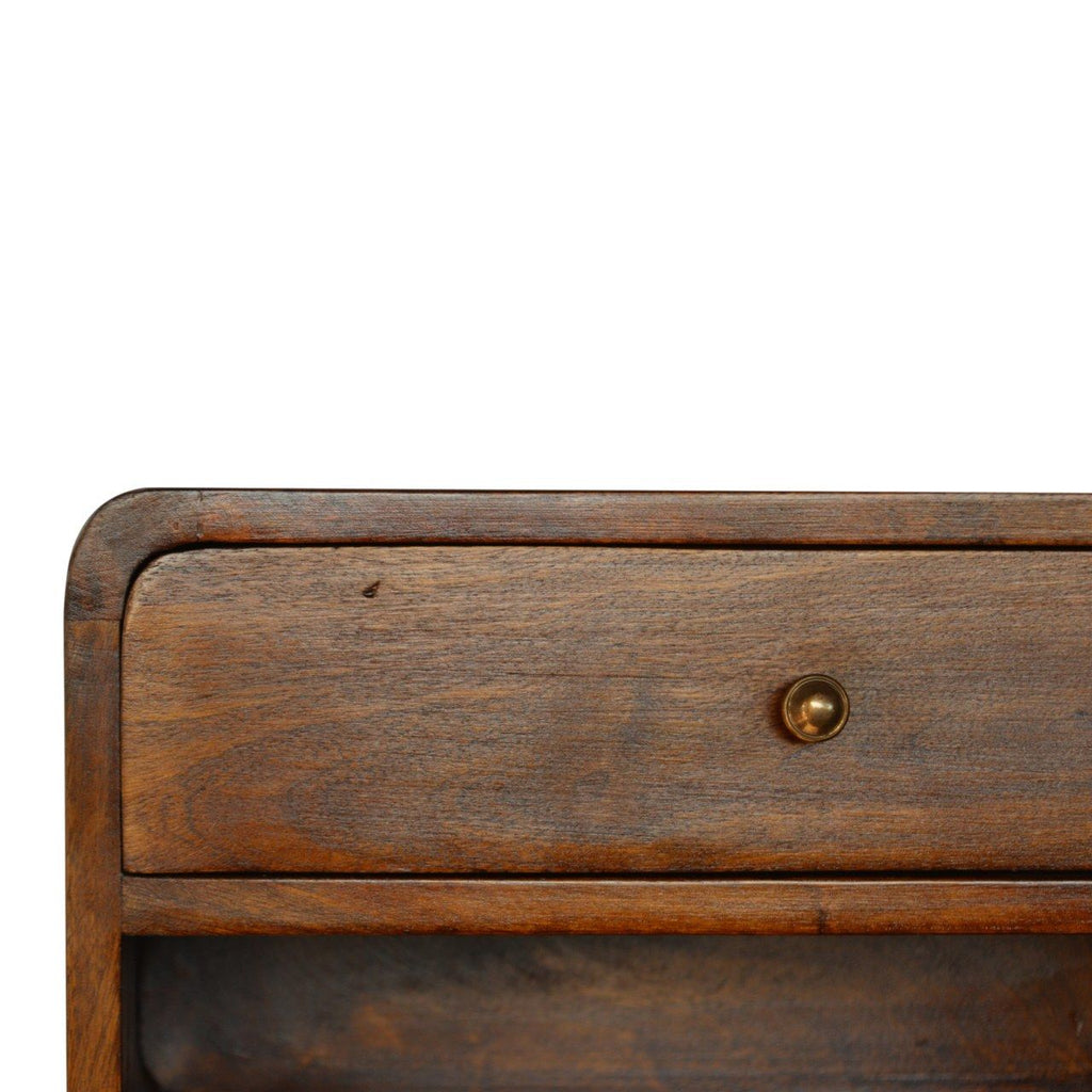 Curve Upper Slot Floating Nightstand Unique Piece Furniture