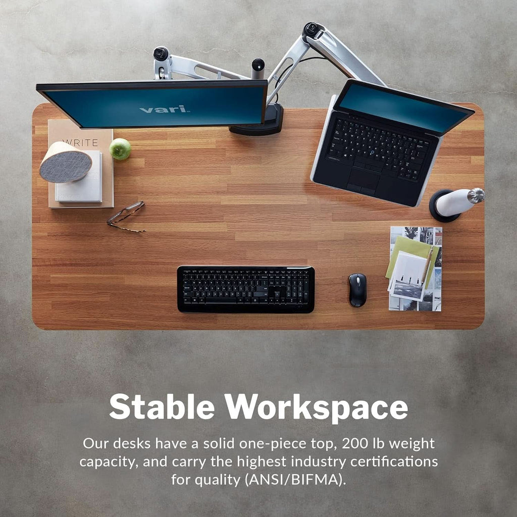 Electric Standing Desk 60 Inch With Butcher Block Top ShipItFurniture