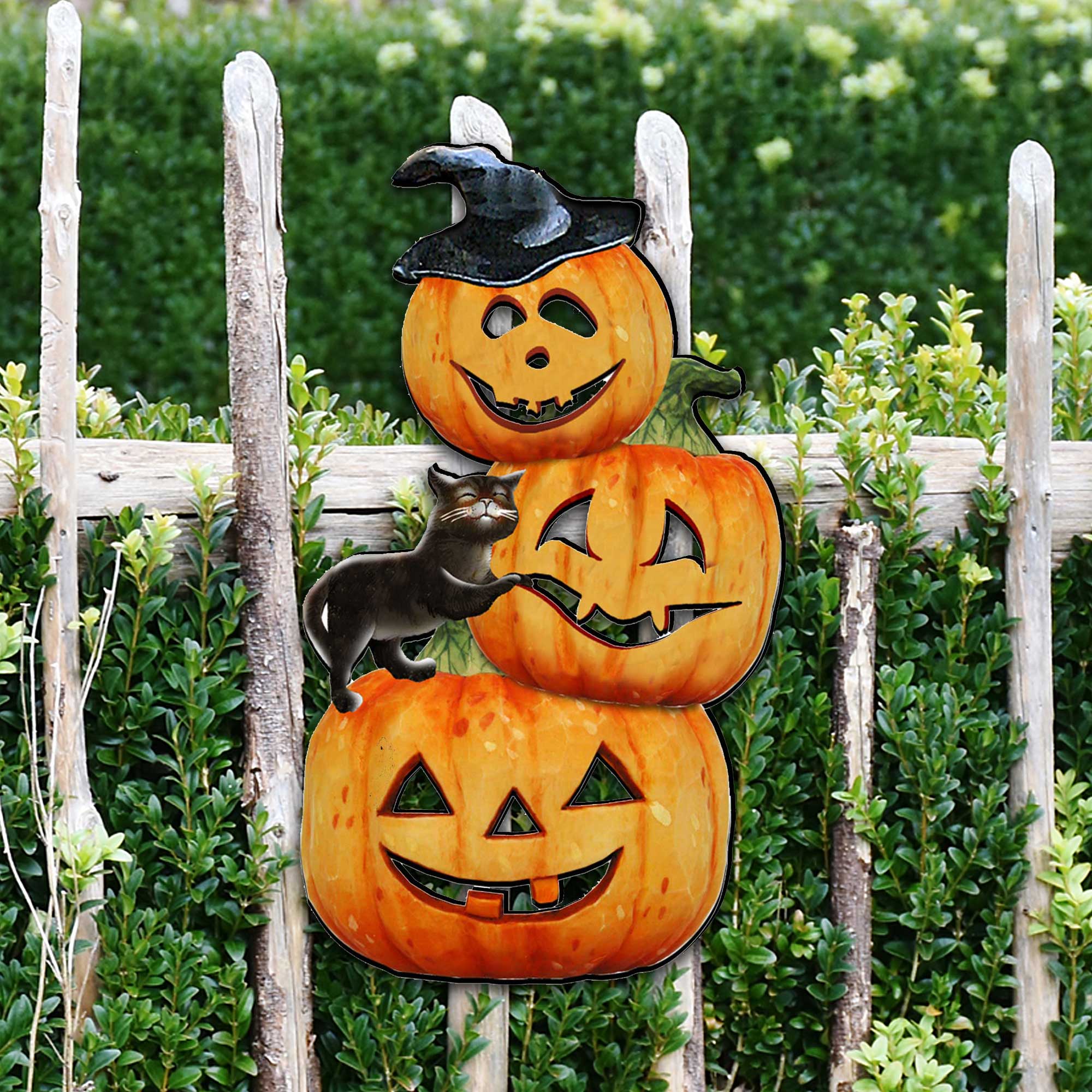 Scary Stacking Pumpkins Halloween Door Decor by G. DeBrekht - Thanksgiving Halloween Decor - 8158415H G.DeBrekht
