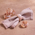 Juna Glass Napkin Rings - Set of 4 Tea + Linen