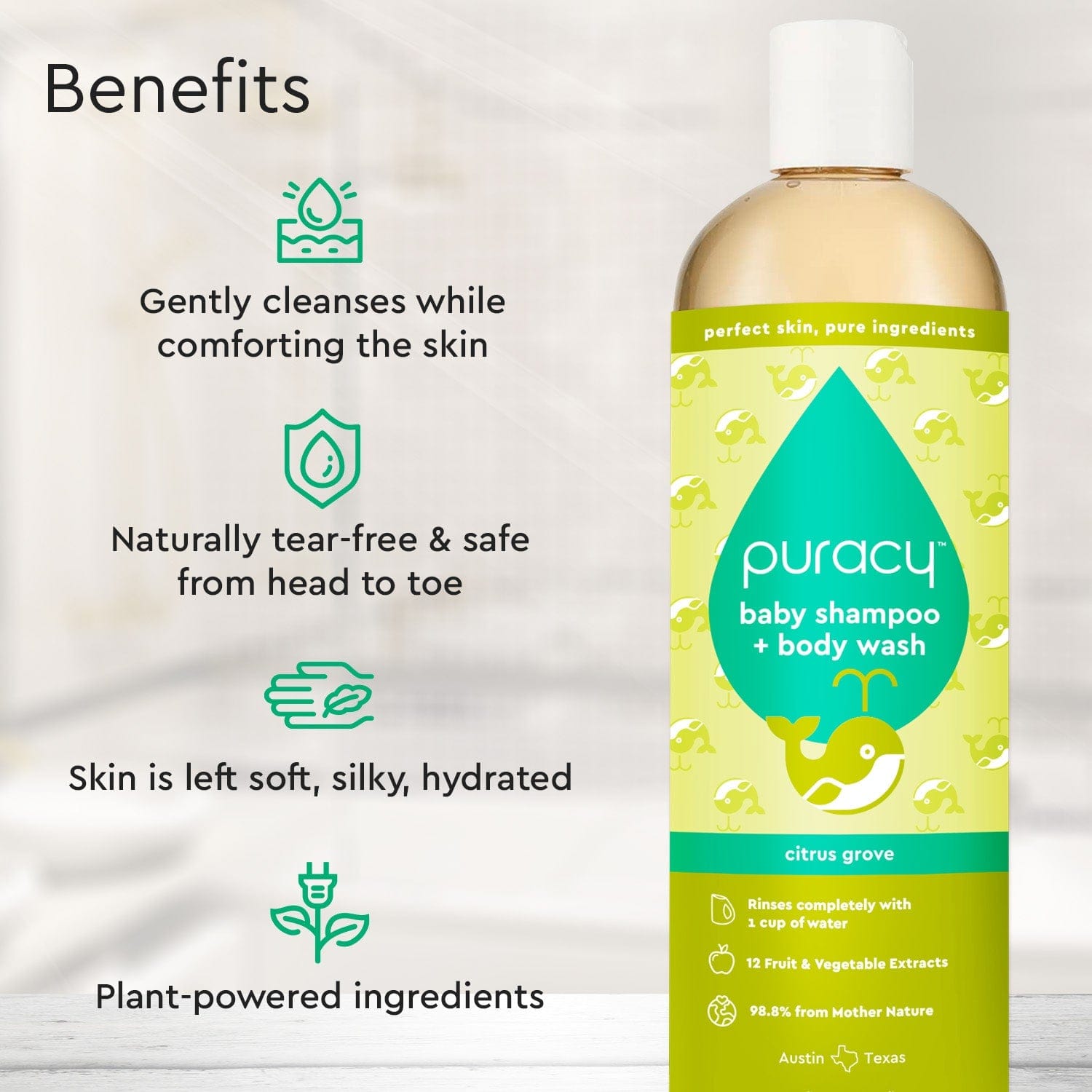 Baby Shampoo & Body Wash (Tear-Free) Puracy