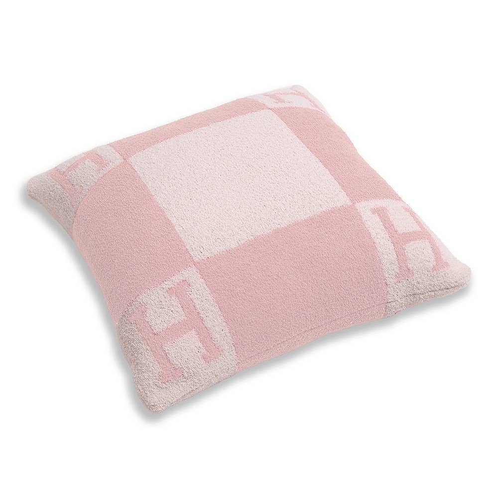 H Patterned Cushion Cover in Pink Shop Fête