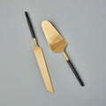 Black & Gold Cake Lift & Knife Set Tea + Linen