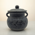 Black Talavera Bean Pot with Lid | Mexican Clay Frijolero The Talavera Hub