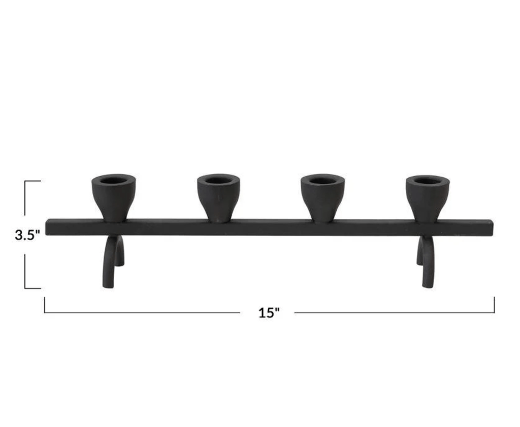 Black Textured Metal Taper Holder White Cliff Studio
