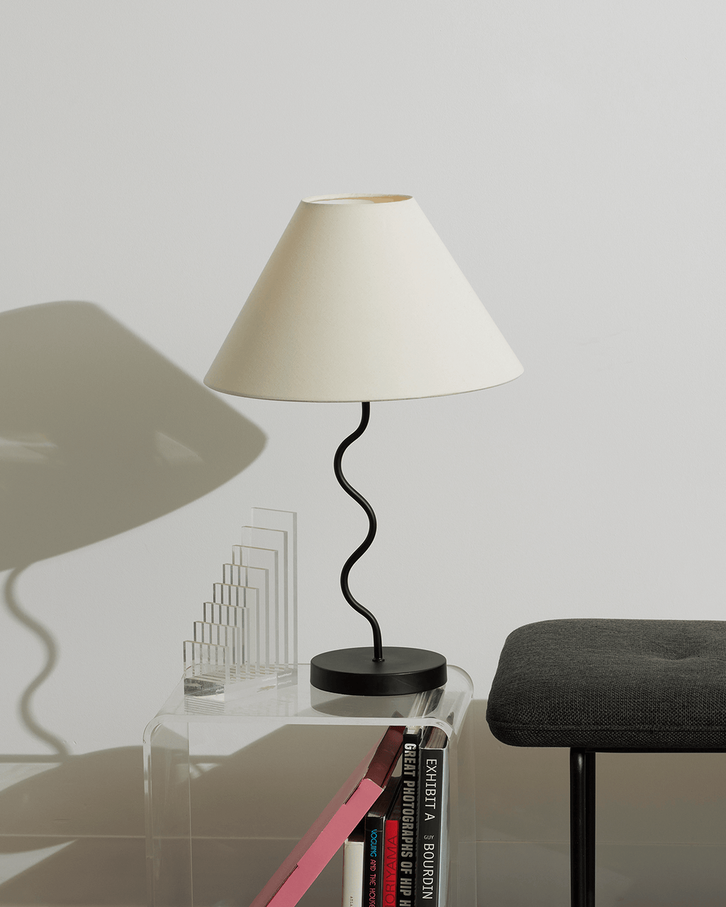 Squiggle Modern Table Lamp with Zigzag Base