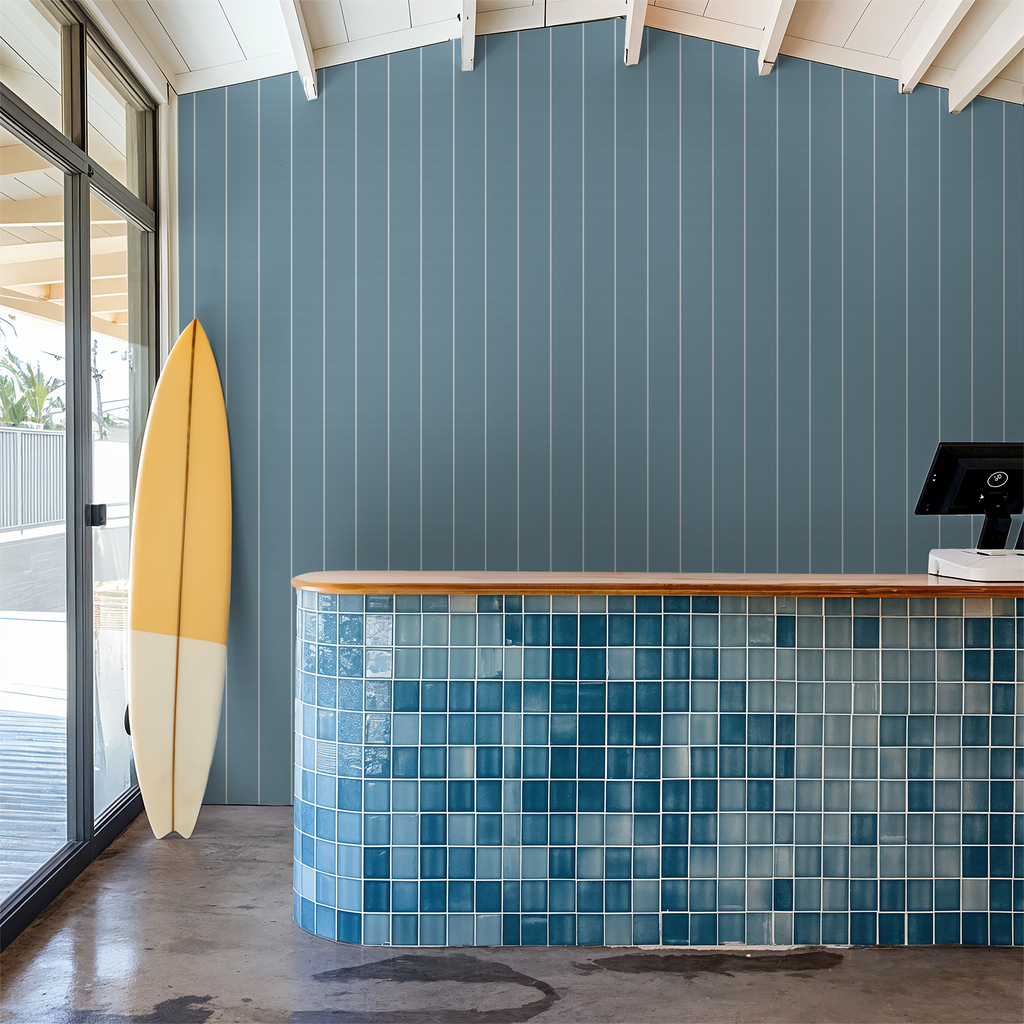 Pinstripe Dot (Blue) Wallpaper WALL BLUSH