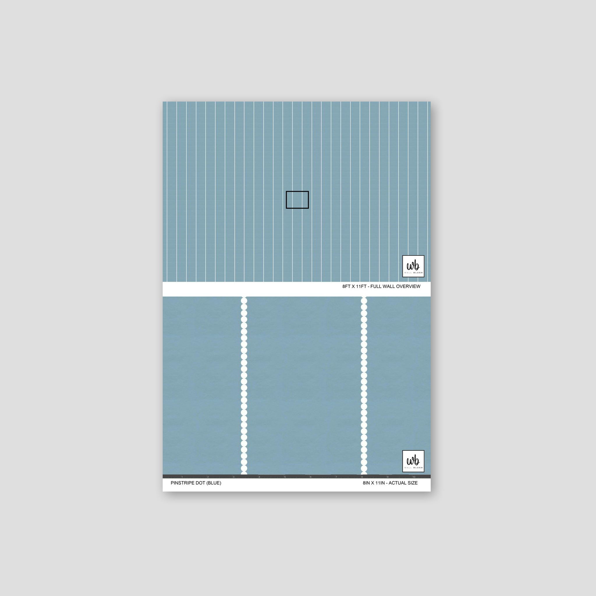 Pinstripe Dot (Blue) Wallpaper WALL BLUSH