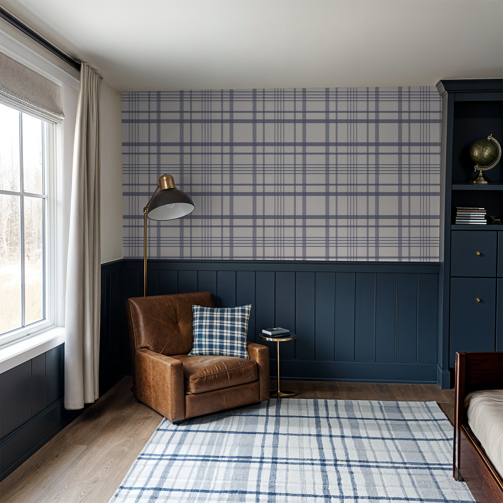 Ashford Plaid (Blue) Wallpaper WALL BLUSH
