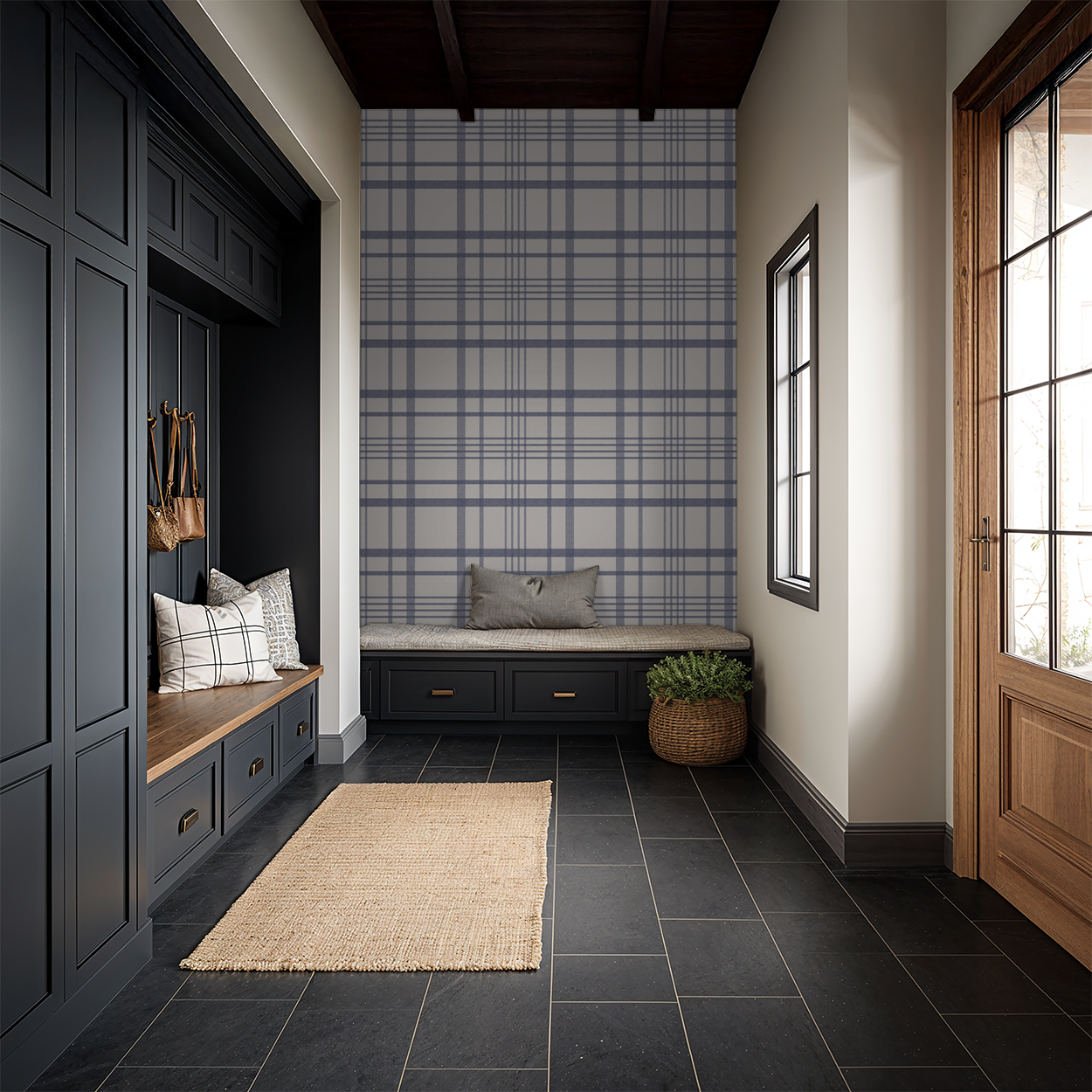 Ashford Plaid (Blue) Wallpaper WALL BLUSH