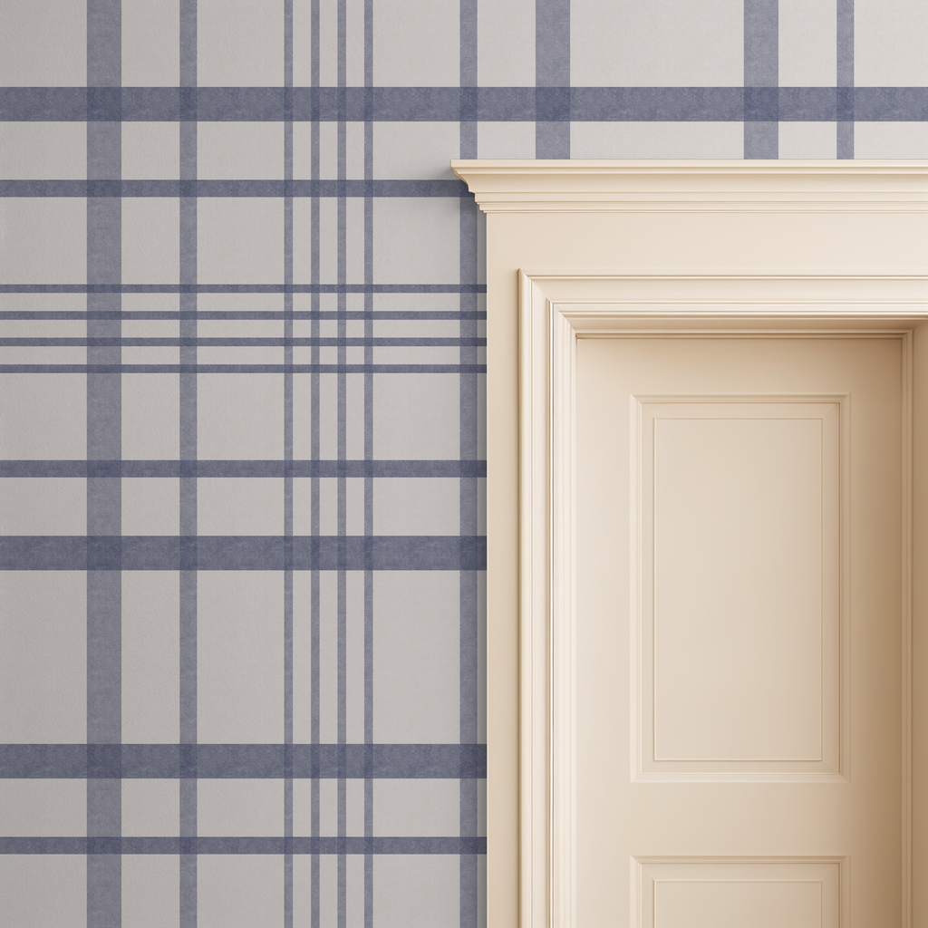 Ashford Plaid (Blue) Wallpaper WALL BLUSH