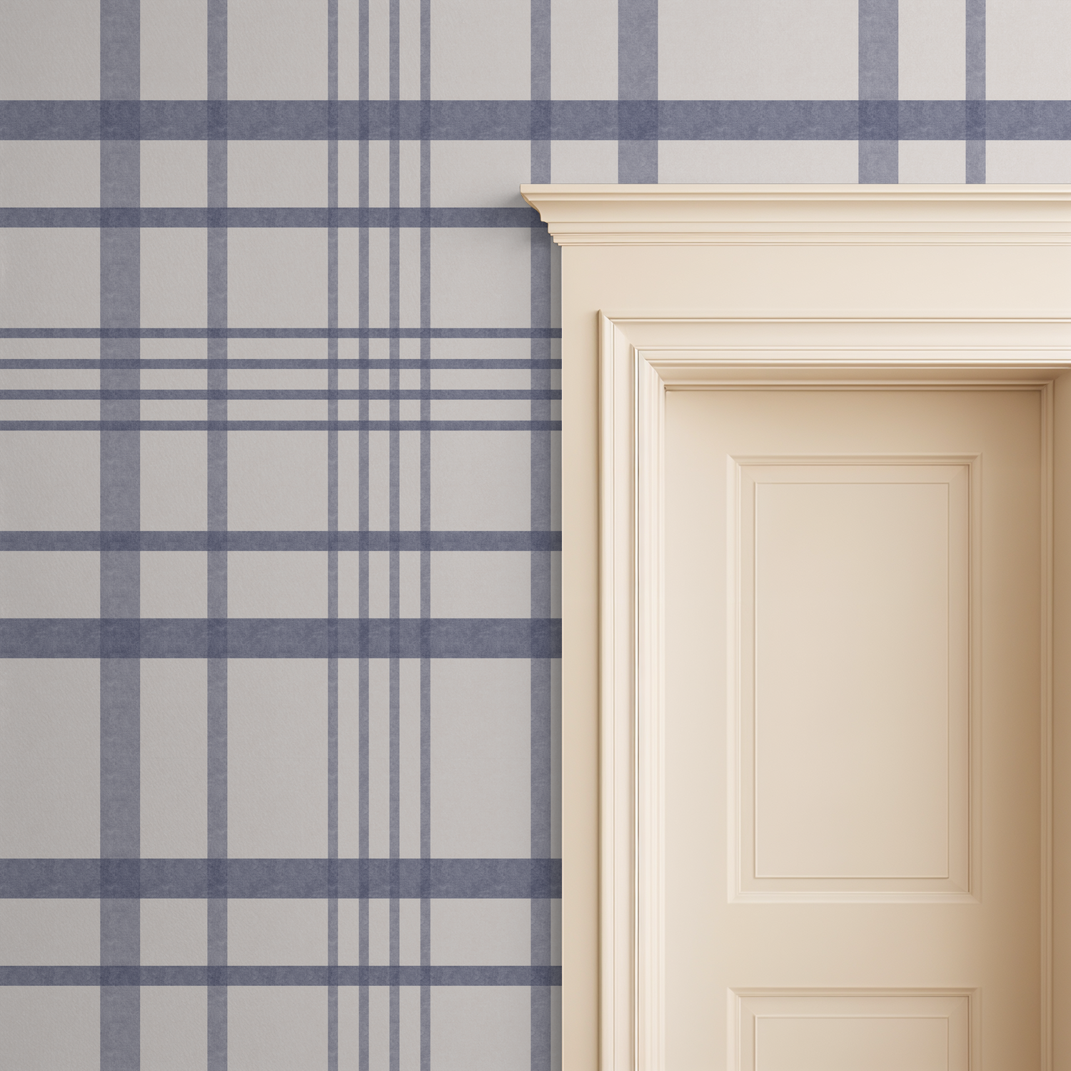 Ashford Plaid (Blue) Wallpaper WALL BLUSH