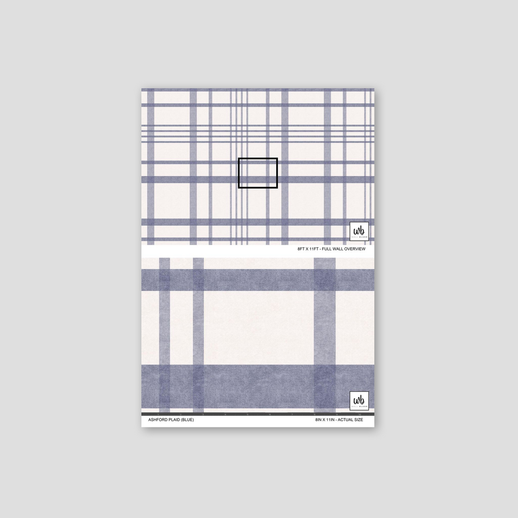 Ashford Plaid (Blue) Wallpaper WALL BLUSH