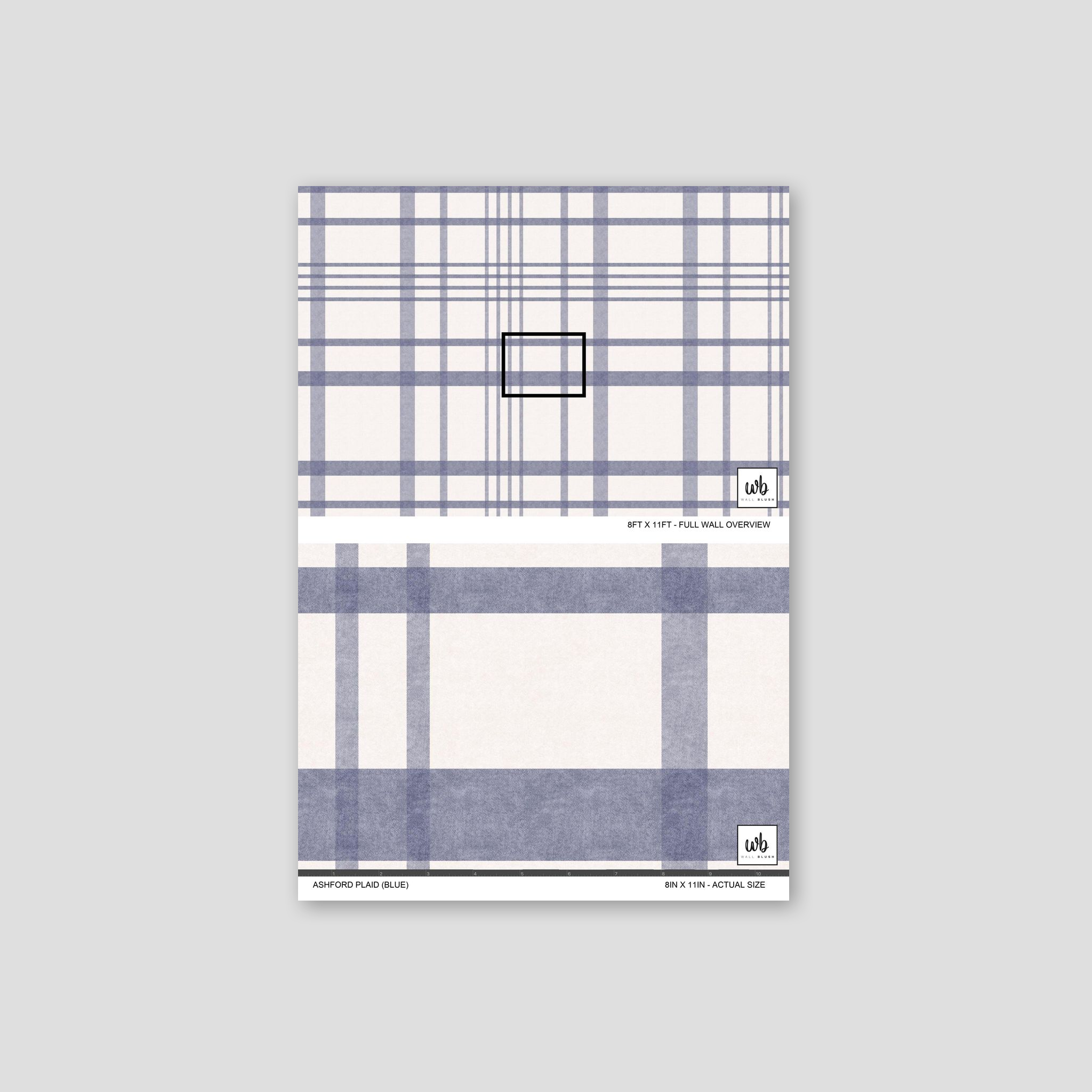 Ashford Plaid (Blue) Wallpaper WALL BLUSH