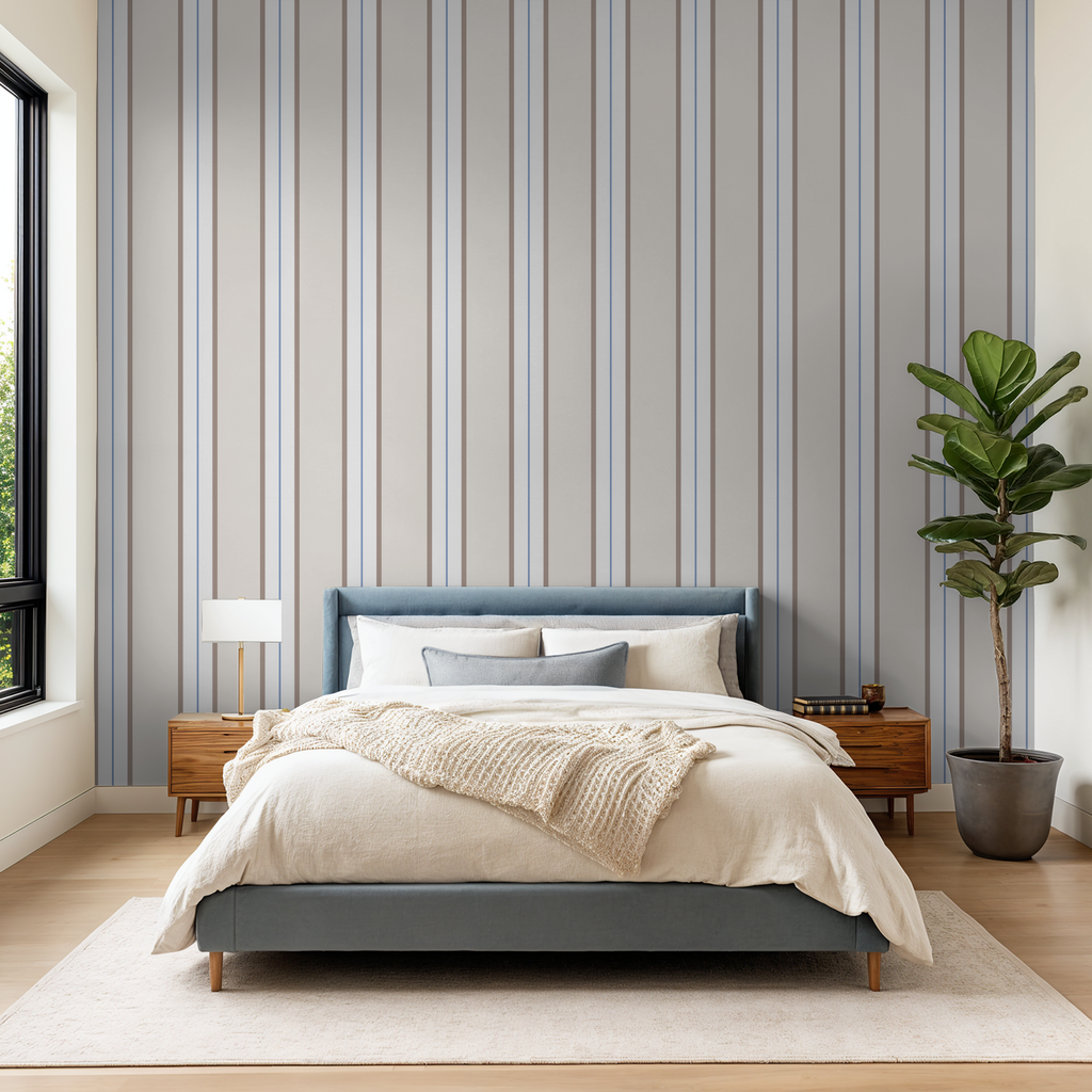 Montclair Stripes (Blue) Wallpaper WALL BLUSH