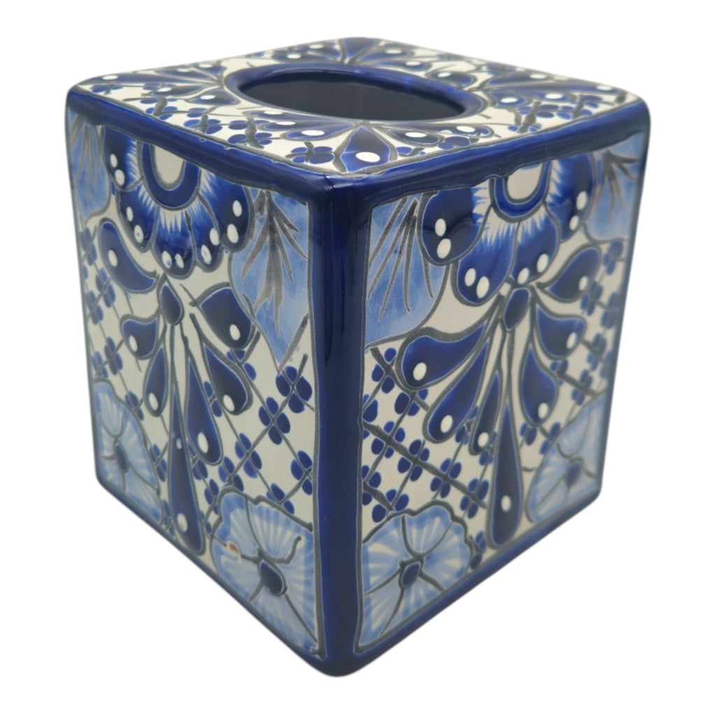 Blue & White Talavera Tissue Box | Handmade Mexican Accent The Talavera Hub