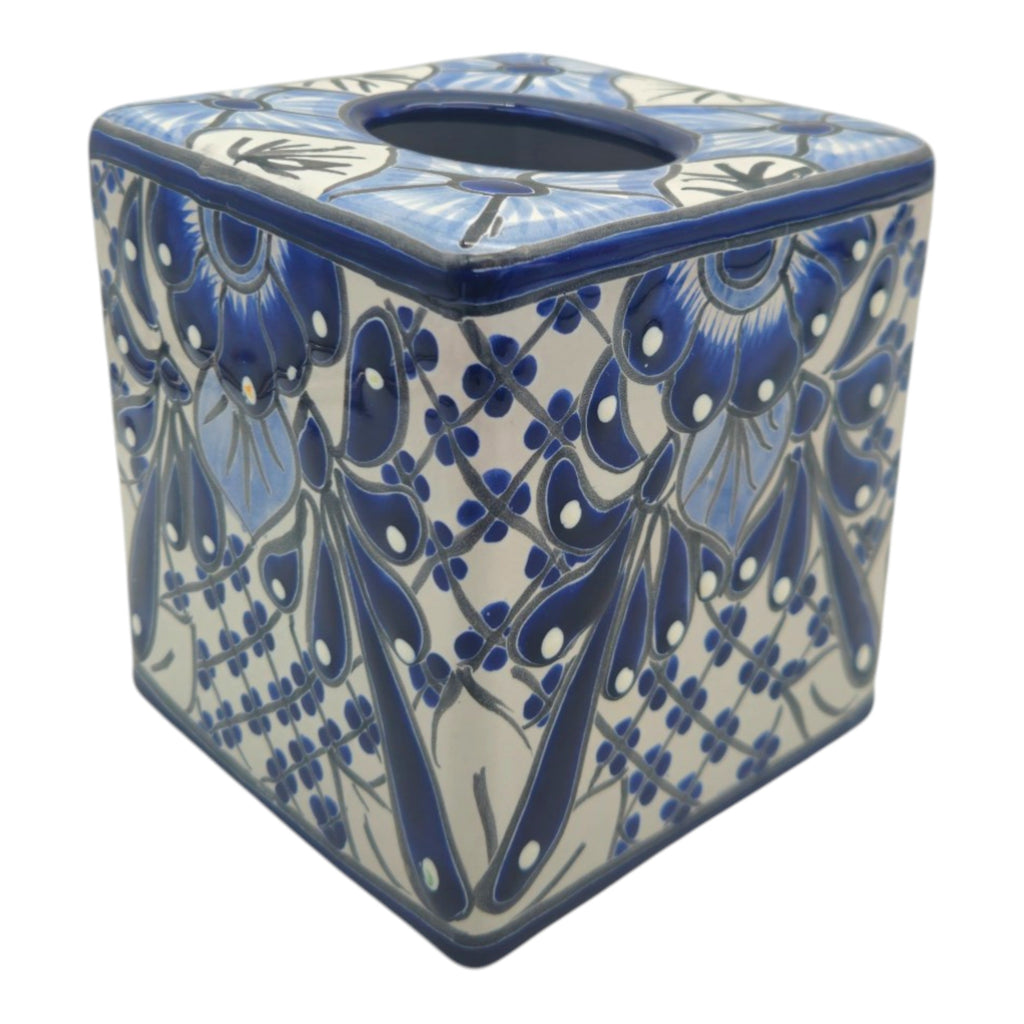 Blue & White Talavera Tissue Box | Handmade Mexican Accent The Talavera Hub