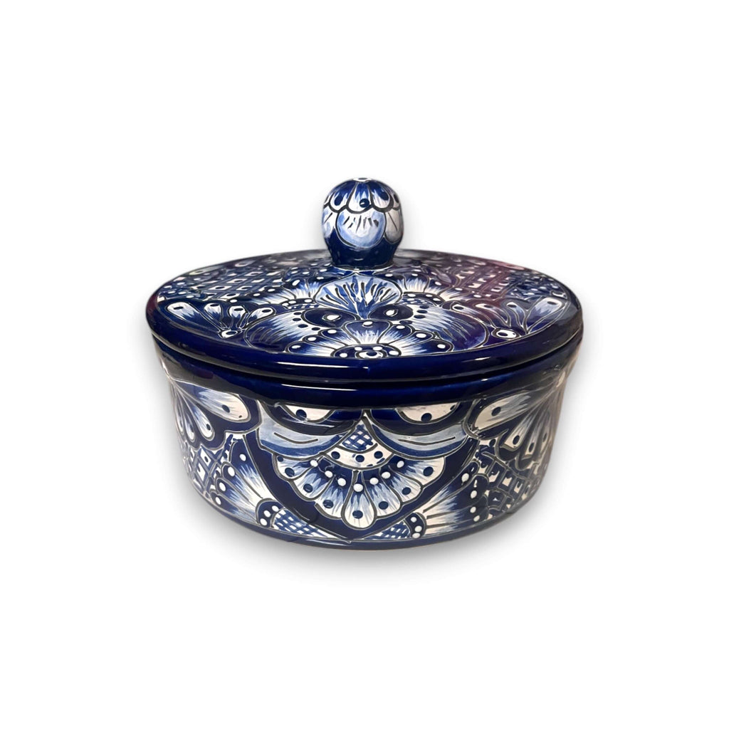 Blue & White Talavera Tortilla Warmer | Handmade Mexican Kitchenware The Talavera Hub