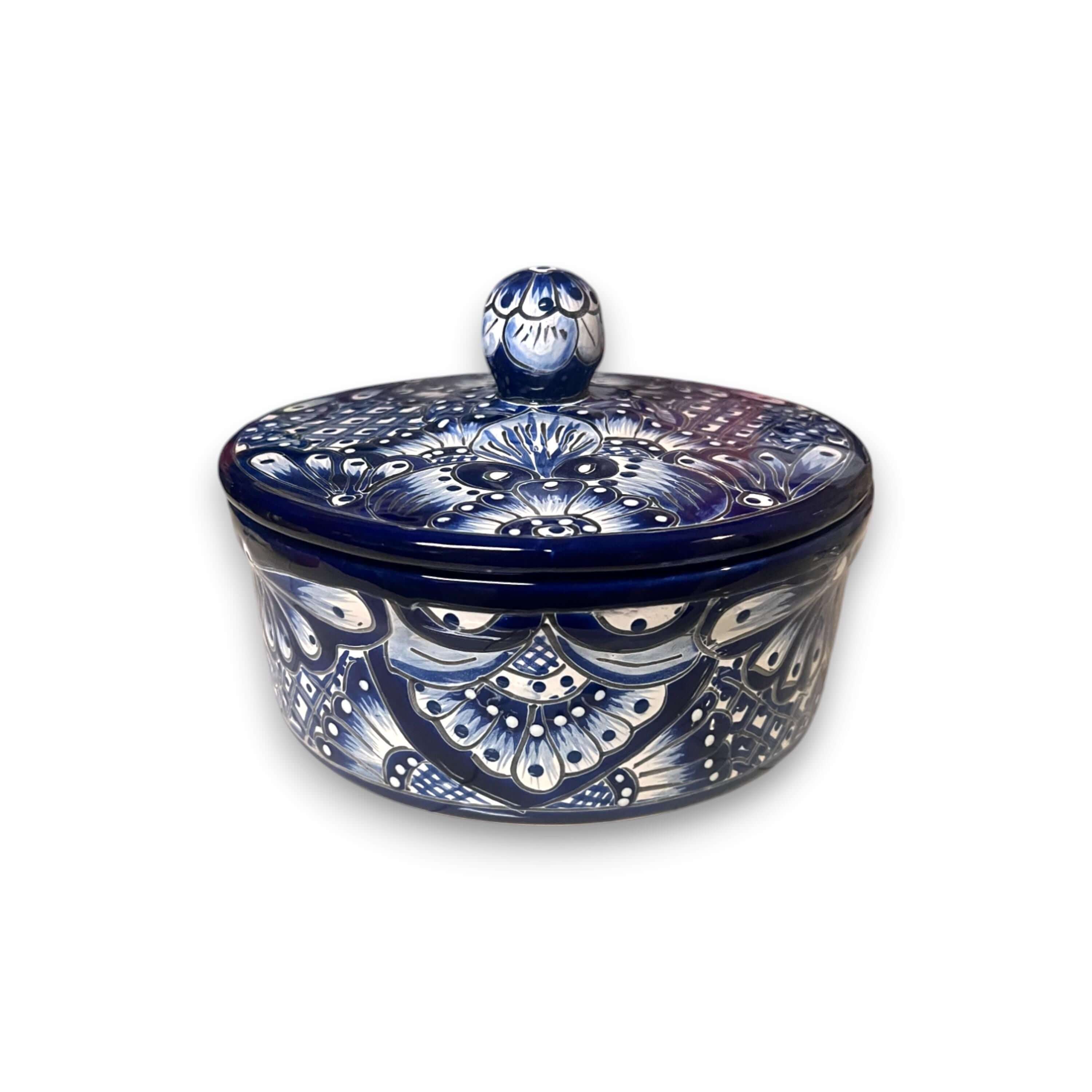 Blue & White Talavera Tortilla Warmer | Handmade Mexican Kitchenware The Talavera Hub