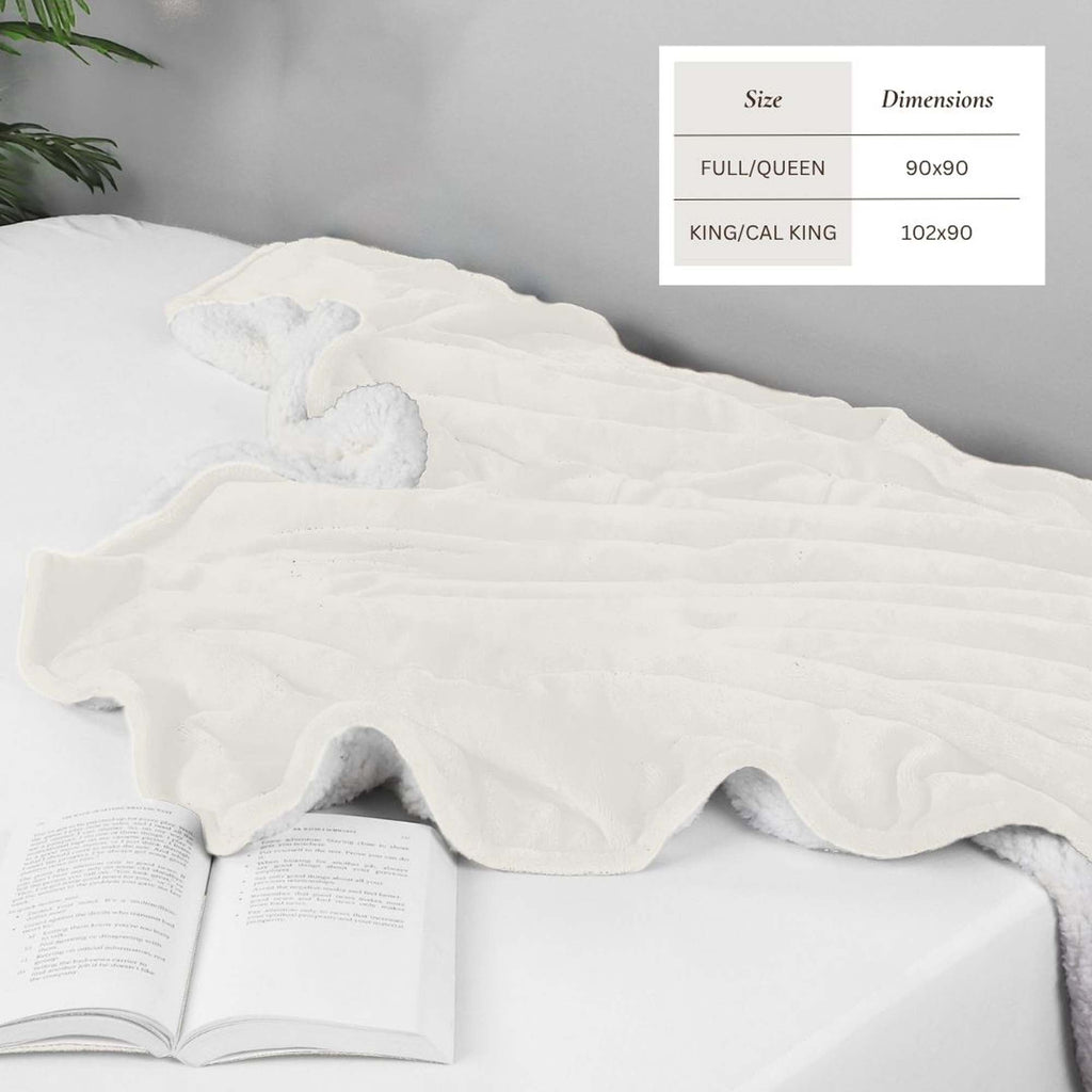 Velvet Plush Sherpa Bed Blanket - Sherpa Fleece Collection Great Bay Home