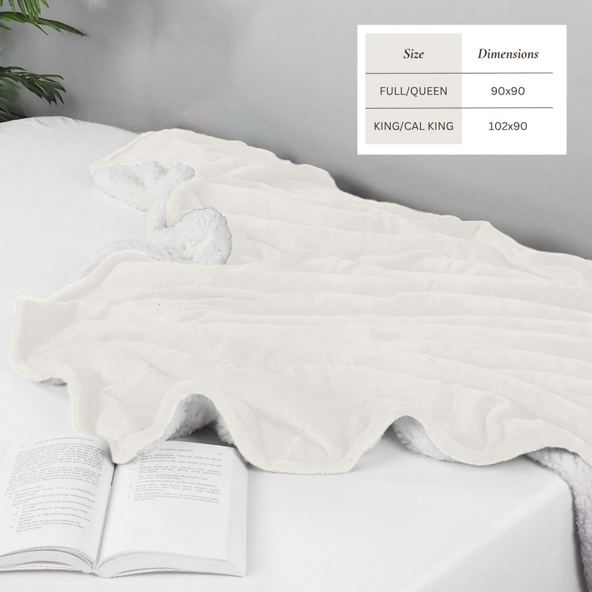 Velvet Plush Sherpa Bed Blanket - Sherpa Fleece Collection Great Bay Home