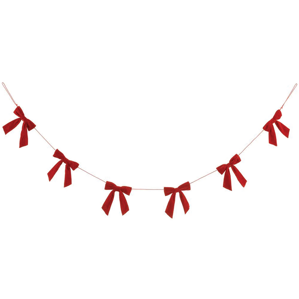 5ft. Red Velvet Bow Garland Branches Designs