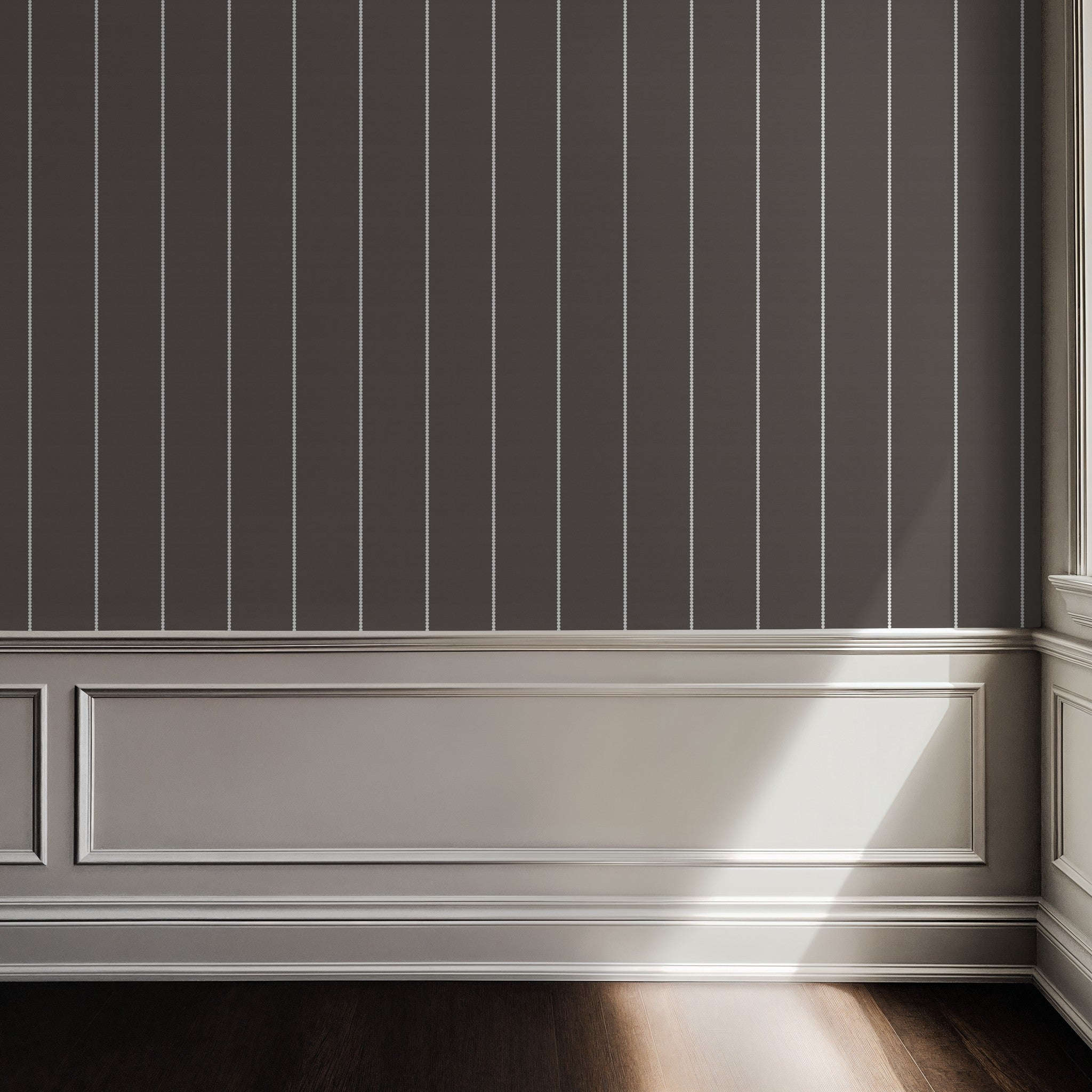 Pinstripe Dot (Brown) Wallpaper WALL BLUSH