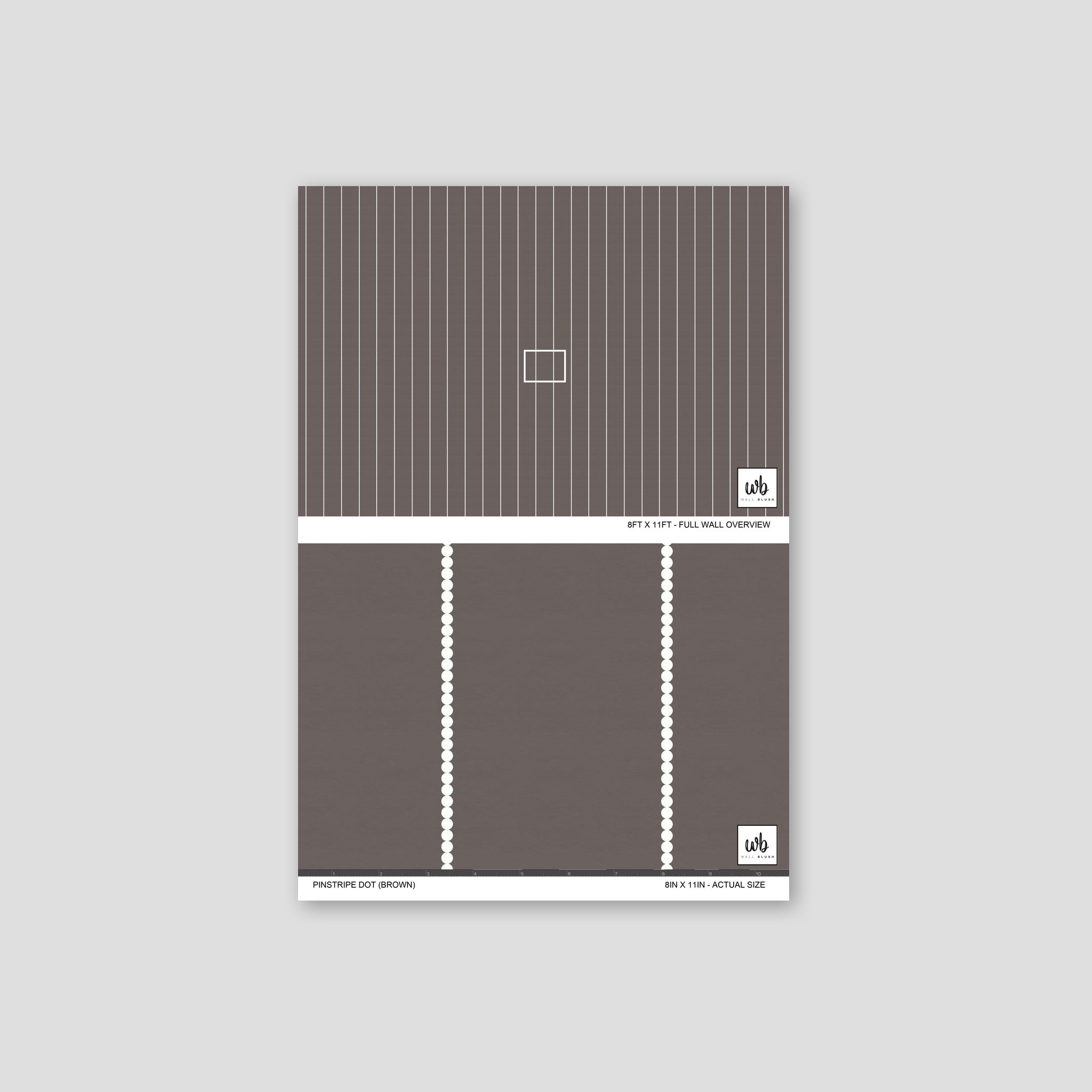 Pinstripe Dot (Brown) Wallpaper WALL BLUSH