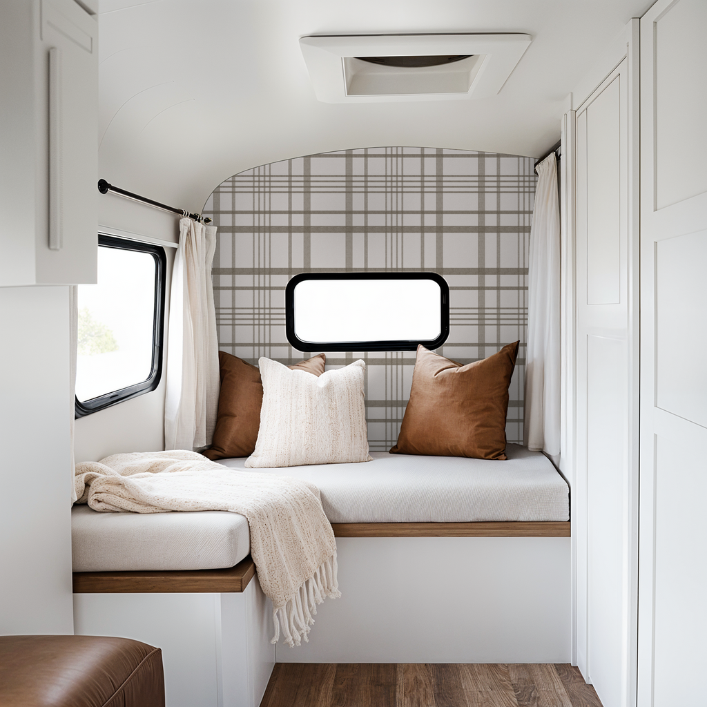 Ashford Plaid (Brown) Wallpaper WALL BLUSH