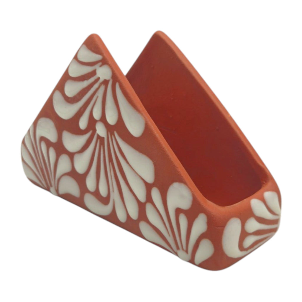 Brown & White Talavera Napkin Holder | Hand-Painted Mexican Decor The Talavera Hub
